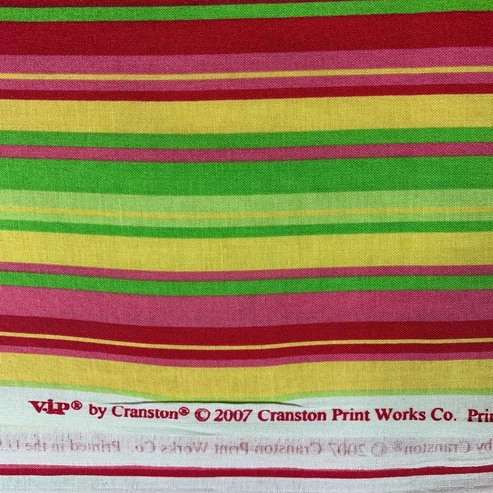 Cranston Multicolor Striped Fabric Cotton Quilting Material USA 2007 44